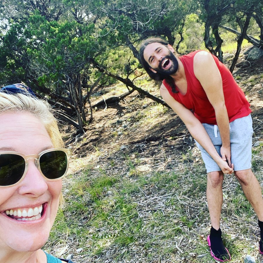 Brene Brown and Jonathan Van Ness on a Hike